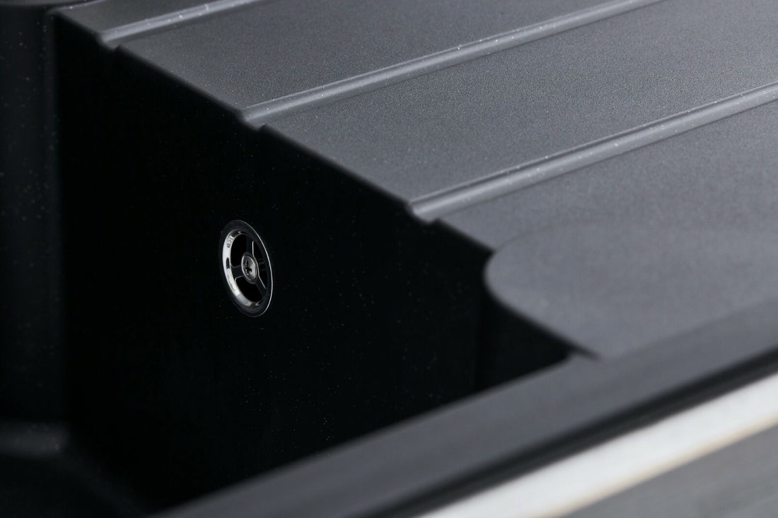 Liquida LP10BL 1.0 Bowl Composite Reversible Inset Black Kitchen Sink With Waste