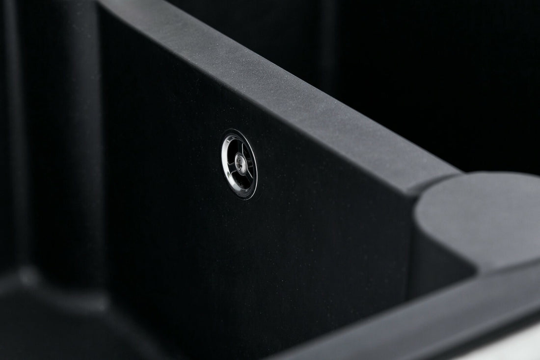 Liquida LP15BL 1.5 Bowl Composite Reversible Inset Black Kitchen Sink With Waste