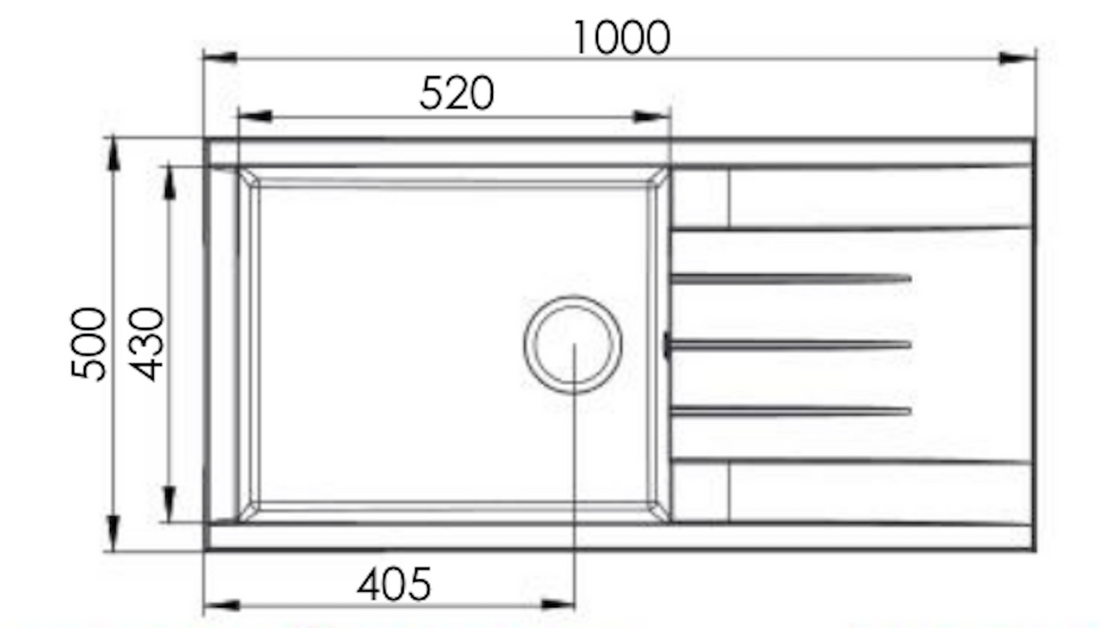 Liquida CU10BL 1.0 Bowl Composite Reversible Inset Black Kitchen Sink With Waste