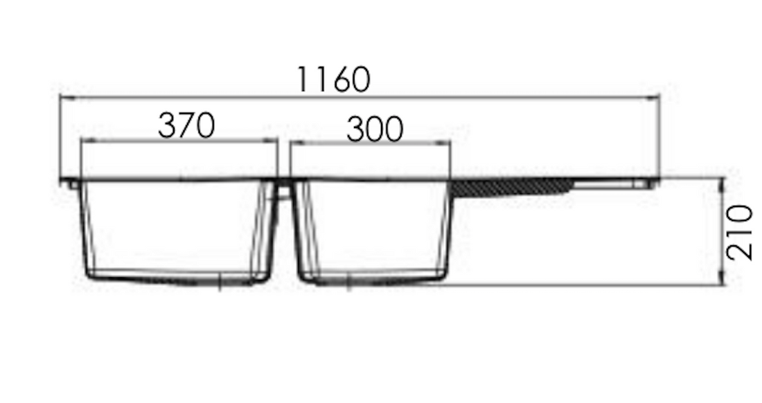 Liquida LP20BL 2.0 Bowl Composite Reversible Inset Black Kitchen Sink With Waste