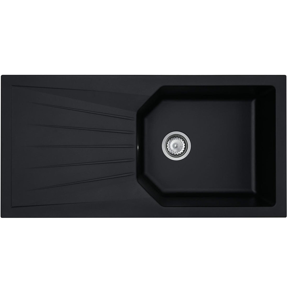 Liquida AGV100BL 1.0 Bowl Composite Reversible Black Kitchen Sink & Waste Kit