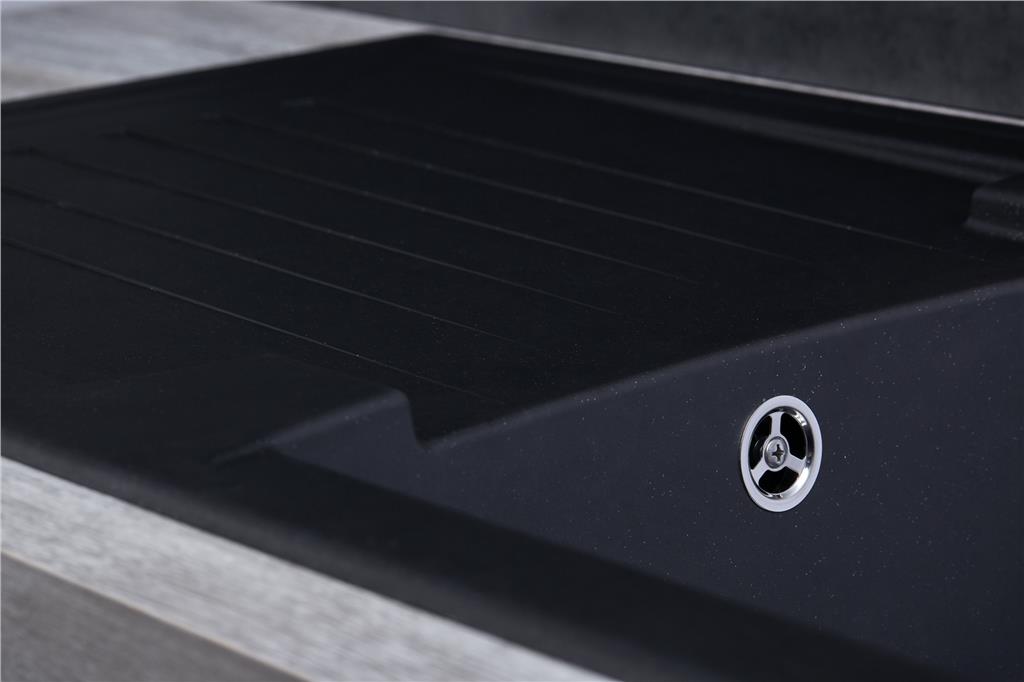 Liquida AR10BL 1.0 Bowl Composite Reversible Inset Black Kitchen Sink With Waste