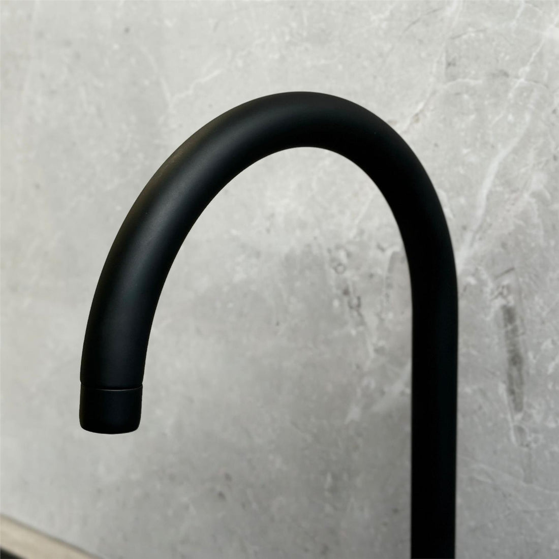 Franke Ascona Swan Neck Swivel Spout Mono Mixer Twin Lever Black Kitchen Tap