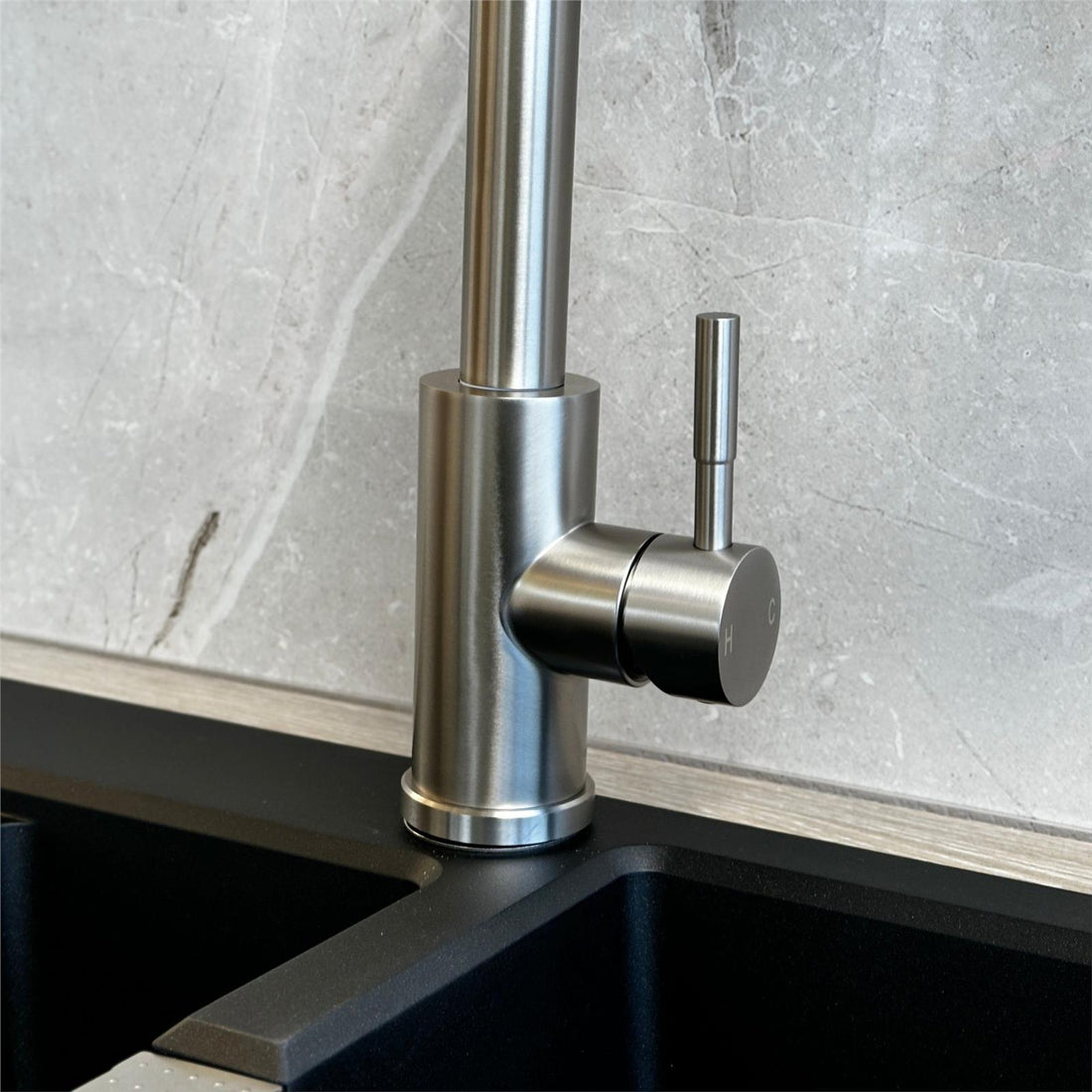 Liquida CT454BS Single Lever Pull Out Brushed Steel Kitchen Mixer Tap