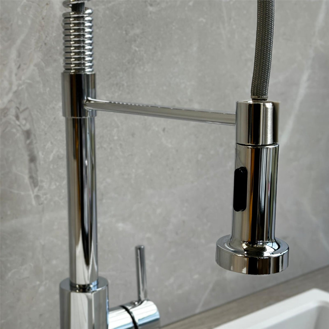 Liquida CT594CH Chrome Spring Style Kitchen Mixer Tap With Pull Out Spray Head