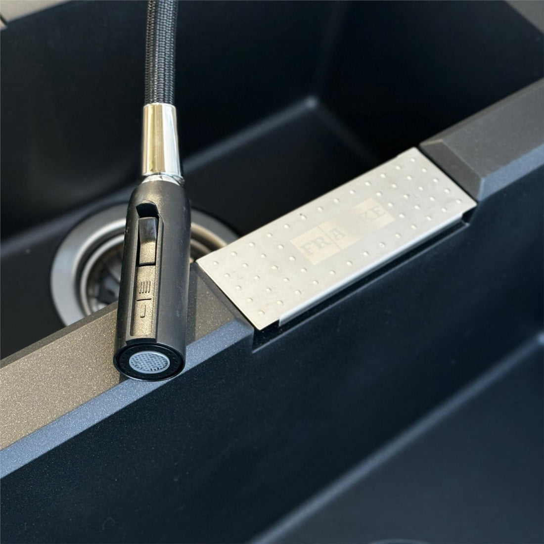 Liquida EPO11BS Single Lever Pull Out Mixer Brushed Steel Kitchen Mixer Tap