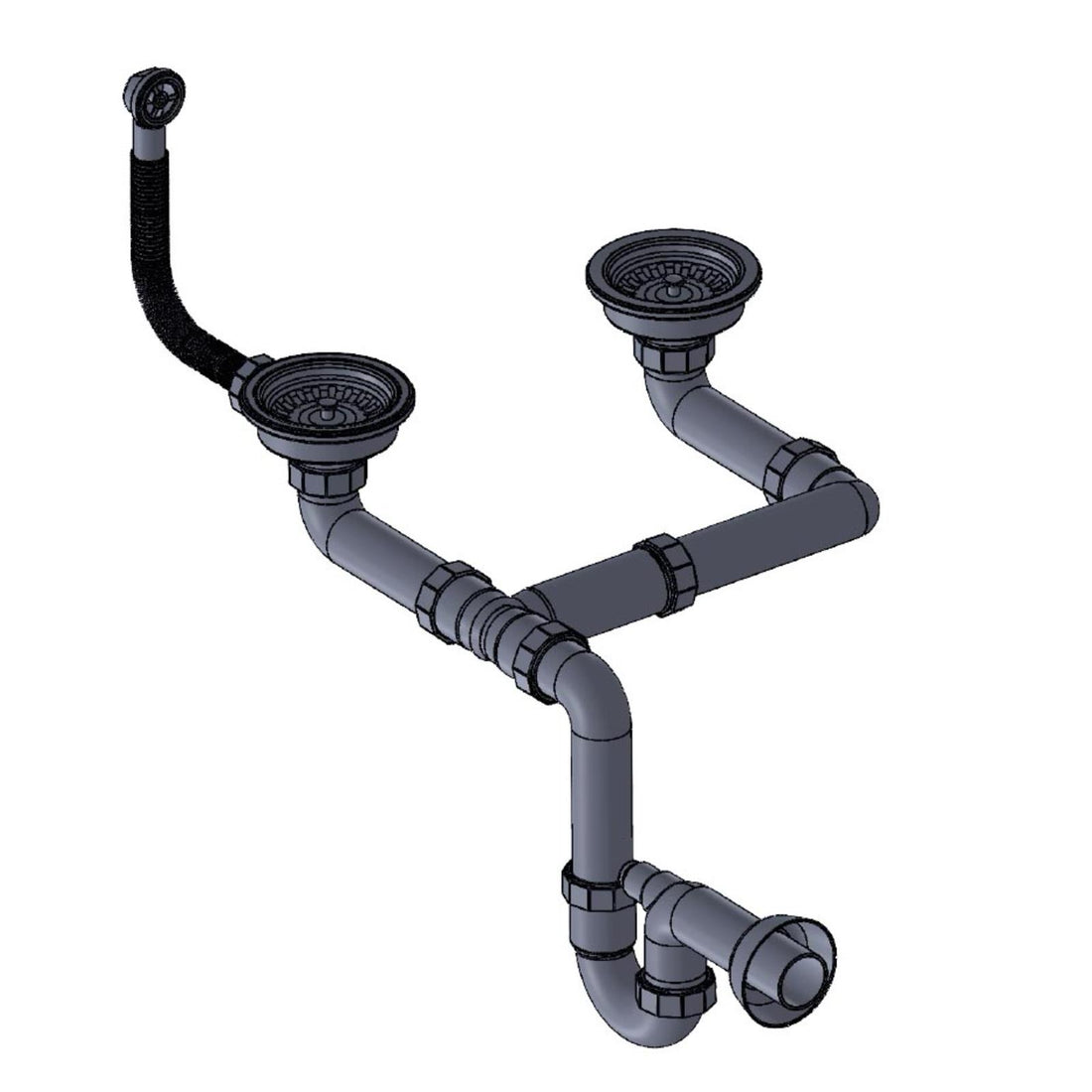 Liquida GRN150BL 1.5 Bowl Black Granite Reversible Kitchen Sink With Wastes