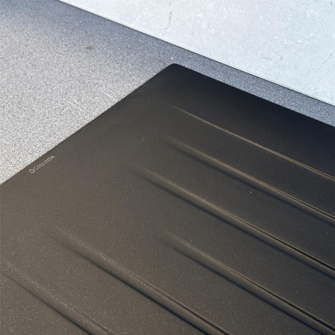 Liquida GRN150BL 1.5 Bowl Black Granite Reversible Kitchen Sink With Wastes