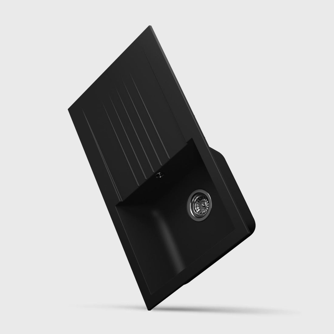 Liquida KAVL860BL 1.0 Bowl Composite Reversible Black Kitchen Sink And Waste Kit