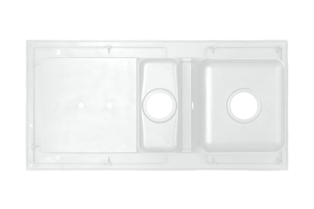 Liquida KAV150WH 1.5 Bowl Composite Reversible White Kitchen Sink And Waste Kit