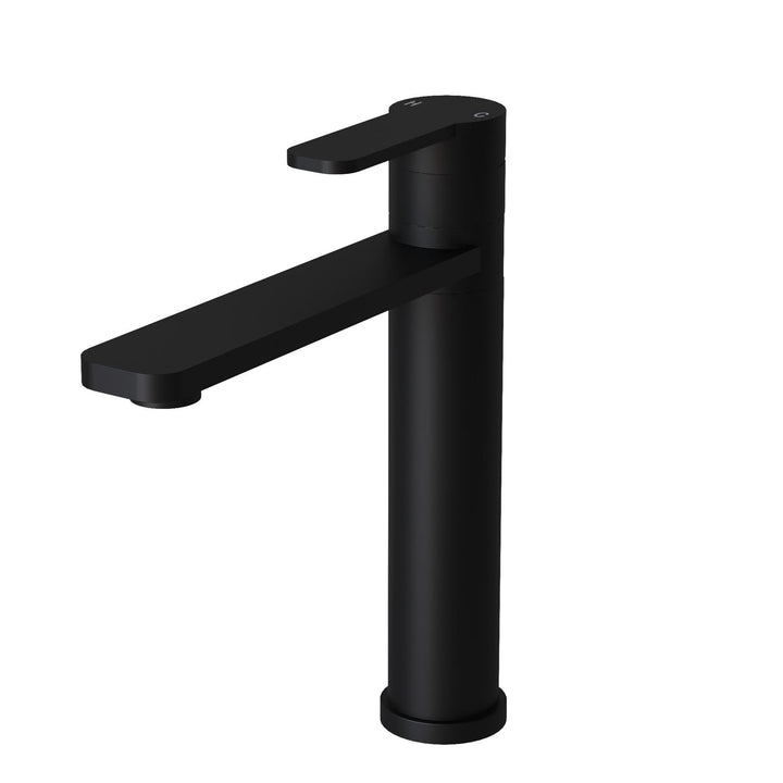 Liquida LX390BL Single Lever Pillar Style Swivel Spout Black Kitchen Tap