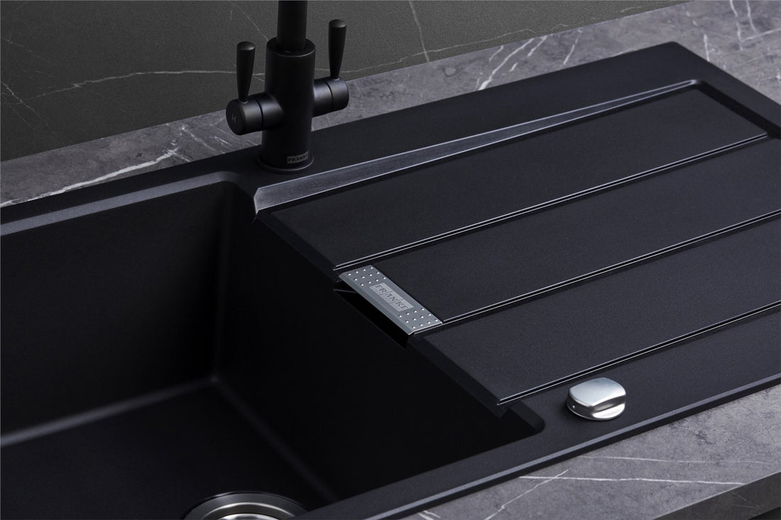 Franke Sirius S2D611CB 1.0 Bowl Tectonite Carbon Black Reversible Kitchen Sink
