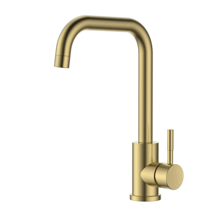 Reginox Salina BG Single Lever Square Neck Brushed Gold Kitchen Mixer Tap