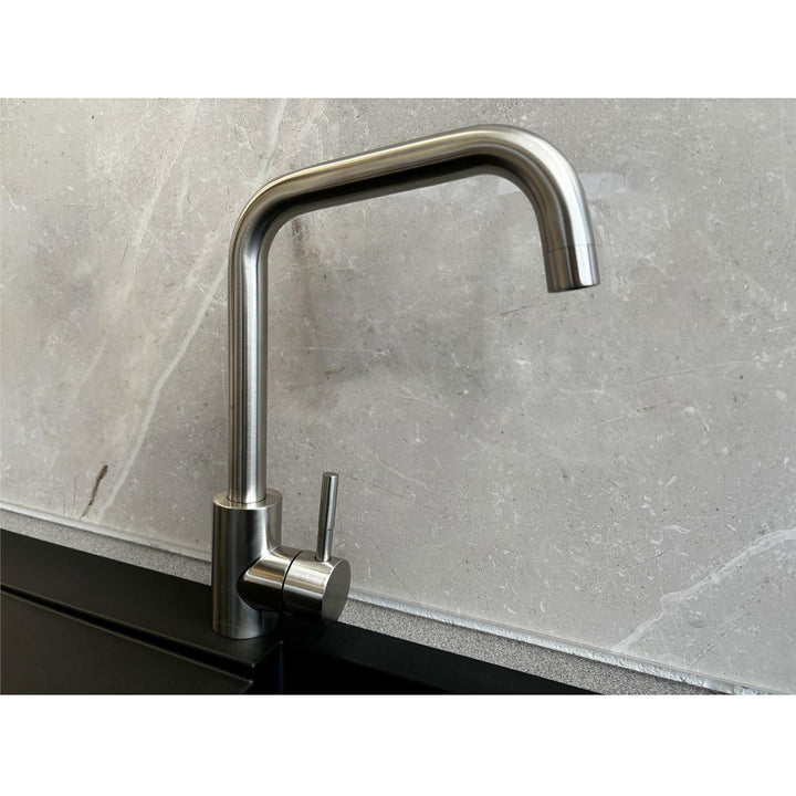 Reginox Salina BN Single Lever Square Neck Brushed Nickel Kitchen Mixer Tap