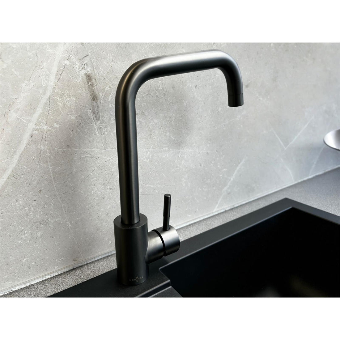 Reginox Salina GM Single Lever Square Neck Gun Metal Kitchen Mixer Tap