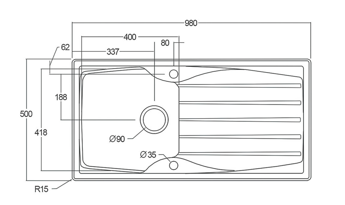 Liquida CMP10BL 1.0 Bowl Reversible Black Kitchen Sink And Pull Out CT453MB Tap