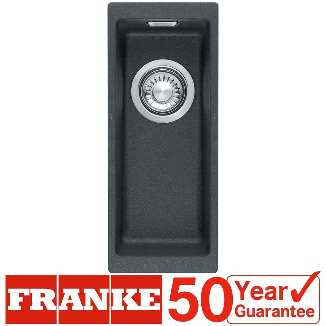 Franke Sirius SID110-16CB 1.0 Bowl Tectonite Undermount Black Kitchen Sink