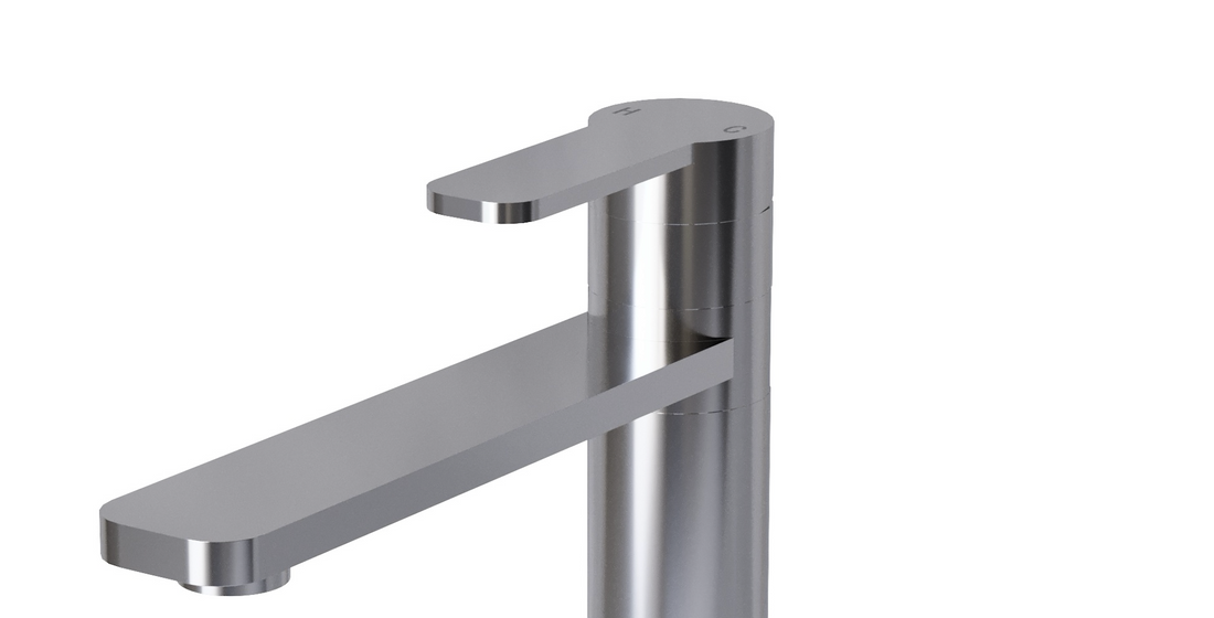 Liquida LX388CH Single Lever Pillar Style Swivel Spout Kitchen Tap In Chrome