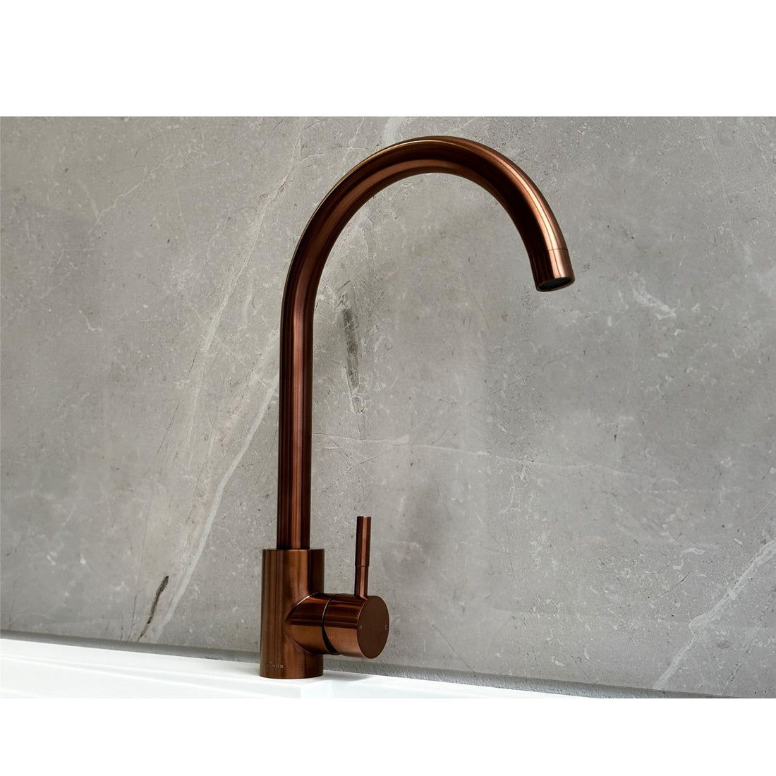 Reginox Taravo CP Single Lever Swan Neck Copper Kitchen Mixer Tap
