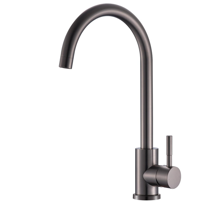 Reginox Taravo GM Single Lever Swan Neck Gun Metal Grey Kitchen Mixer Tap