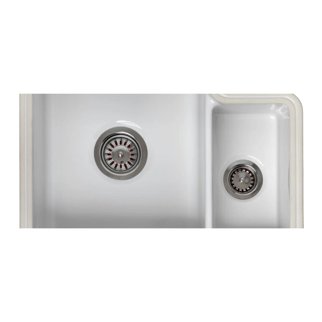 Reginox Tuscany II Undermount White Ceramic 1.5 Bowl Kitchen Sink With Wastes