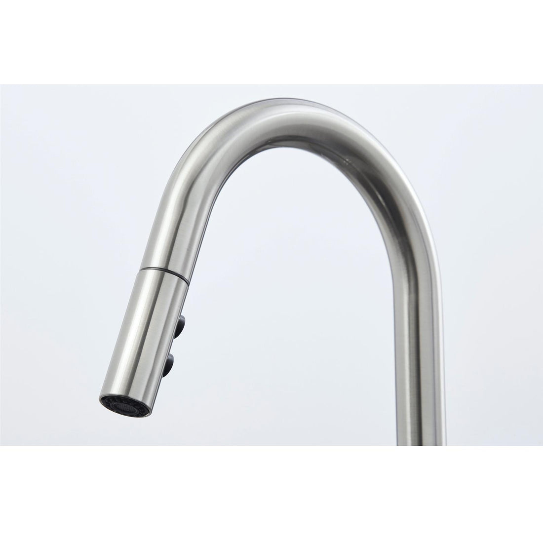 Liquida W04BN Twin Lever Brushed Nickel Kitchen Mixer Tap With Pull Out Spray