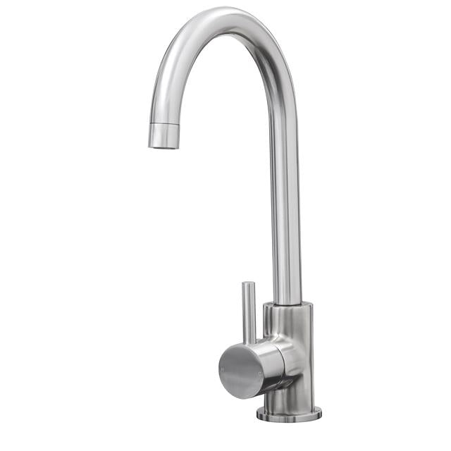 Liquida W06BN Swan Neck Single Lever Monobloc Brushed Nickel Kitchen Mixer Tap