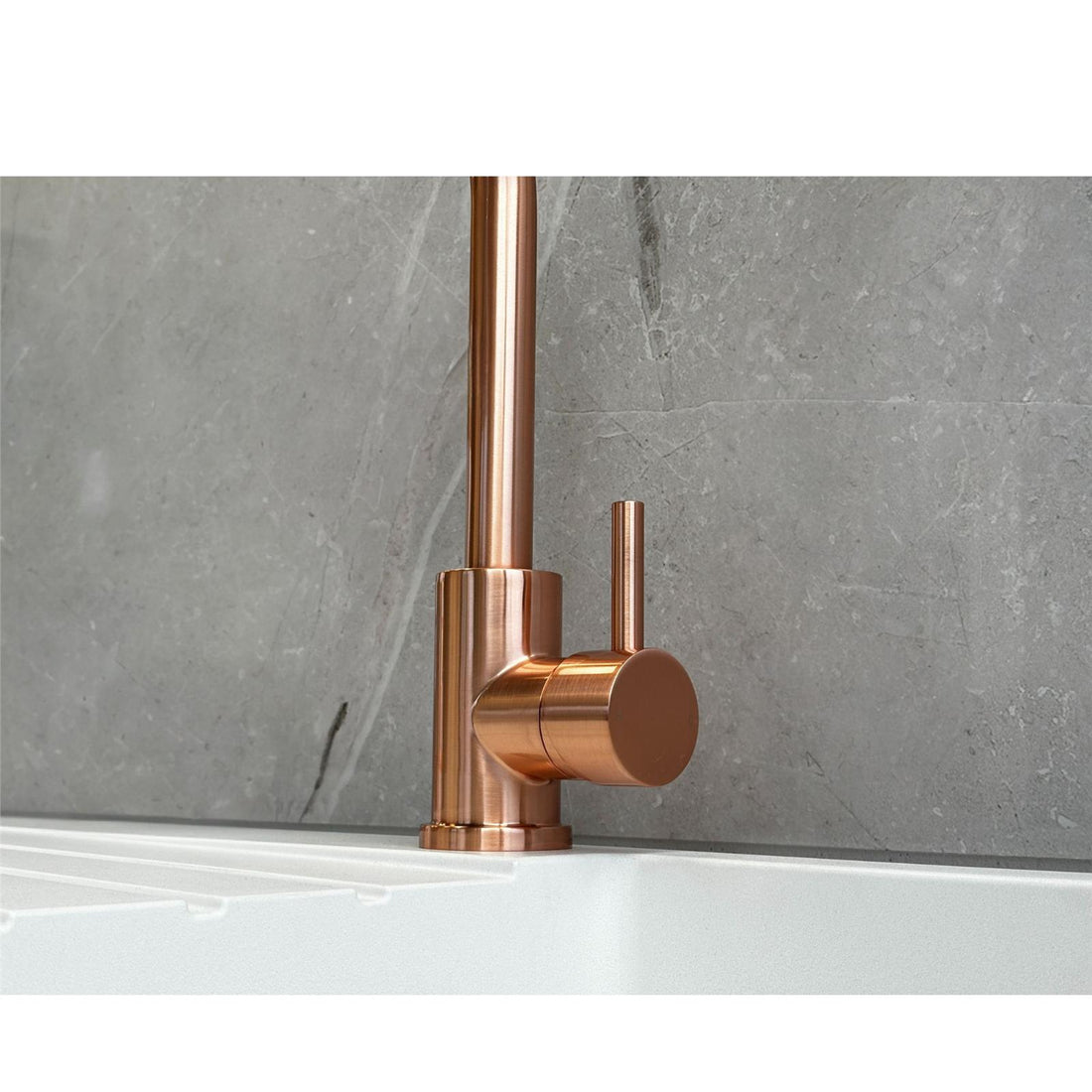 Liquida W06CP Swan Neck Monobloc Single Lever Copper Kitchen Mixer Tap
