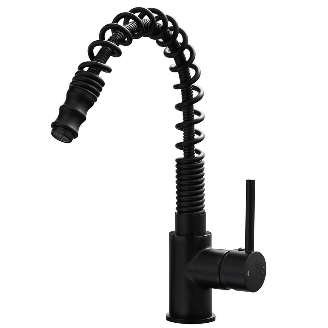 Liquida W07BL 360 Degree Swivel Spout Dual Handle Traditional Black Kitchen Tap