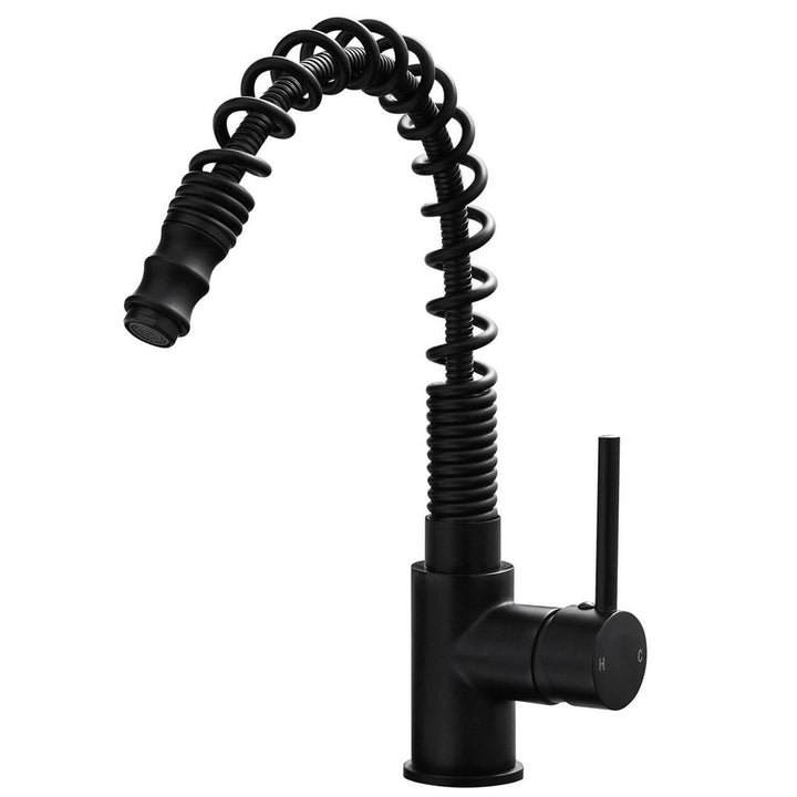 Liquida W07BL 360 Degree Swivel Spout Dual Handle Traditional Black Kitchen Tap