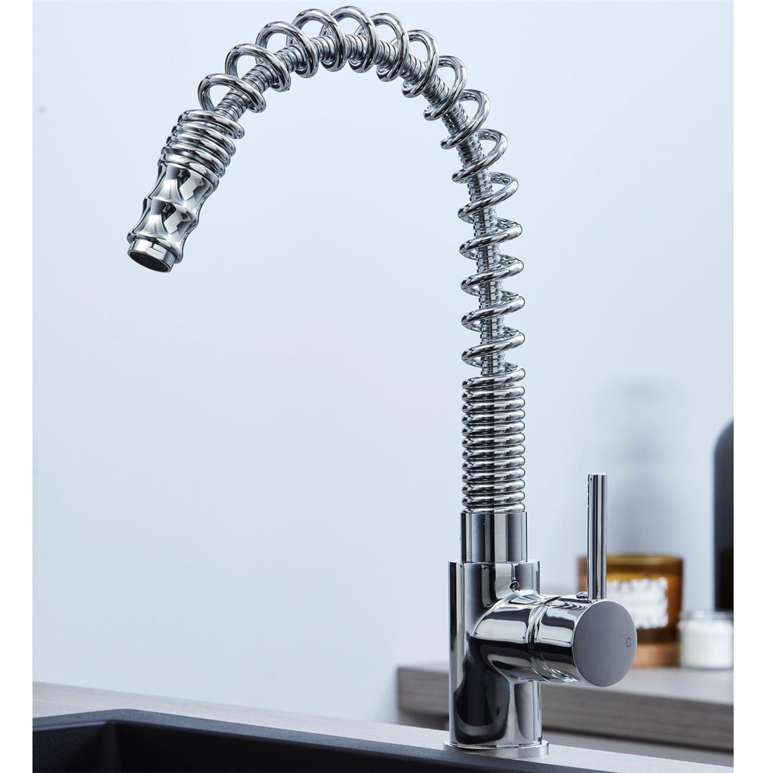 Liquida W07CH 360 Degree Swivel Spout Dual Handle Traditional Chrome Kitchen Tap