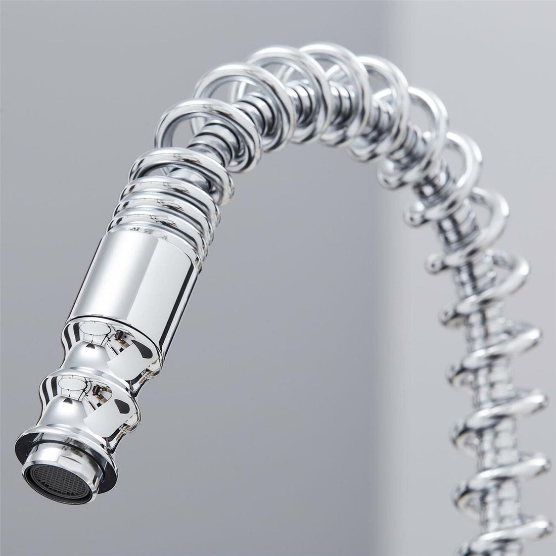 Liquida W07CH 360 Degree Swivel Spout Dual Handle Traditional Chrome Kitchen Tap