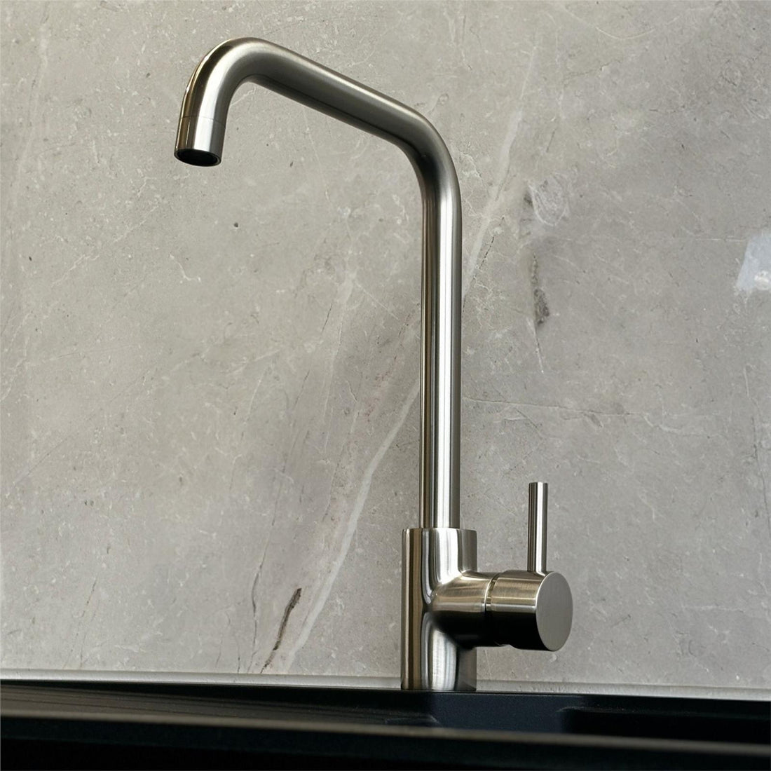 Liquida W10BN D-Shape Monobloc Single Lever Brushed Nickel Kitchen Mixer Tap