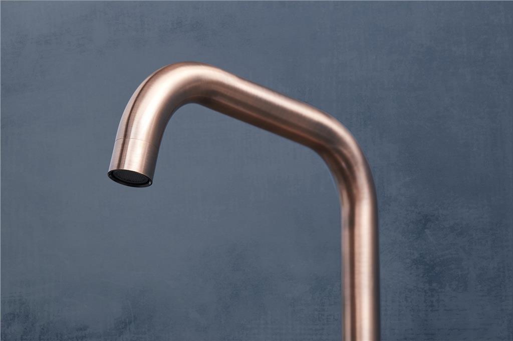 Liquida W10CP D-Shape Swivel Spout Single Lever Copper Kitchen Mixer Tap