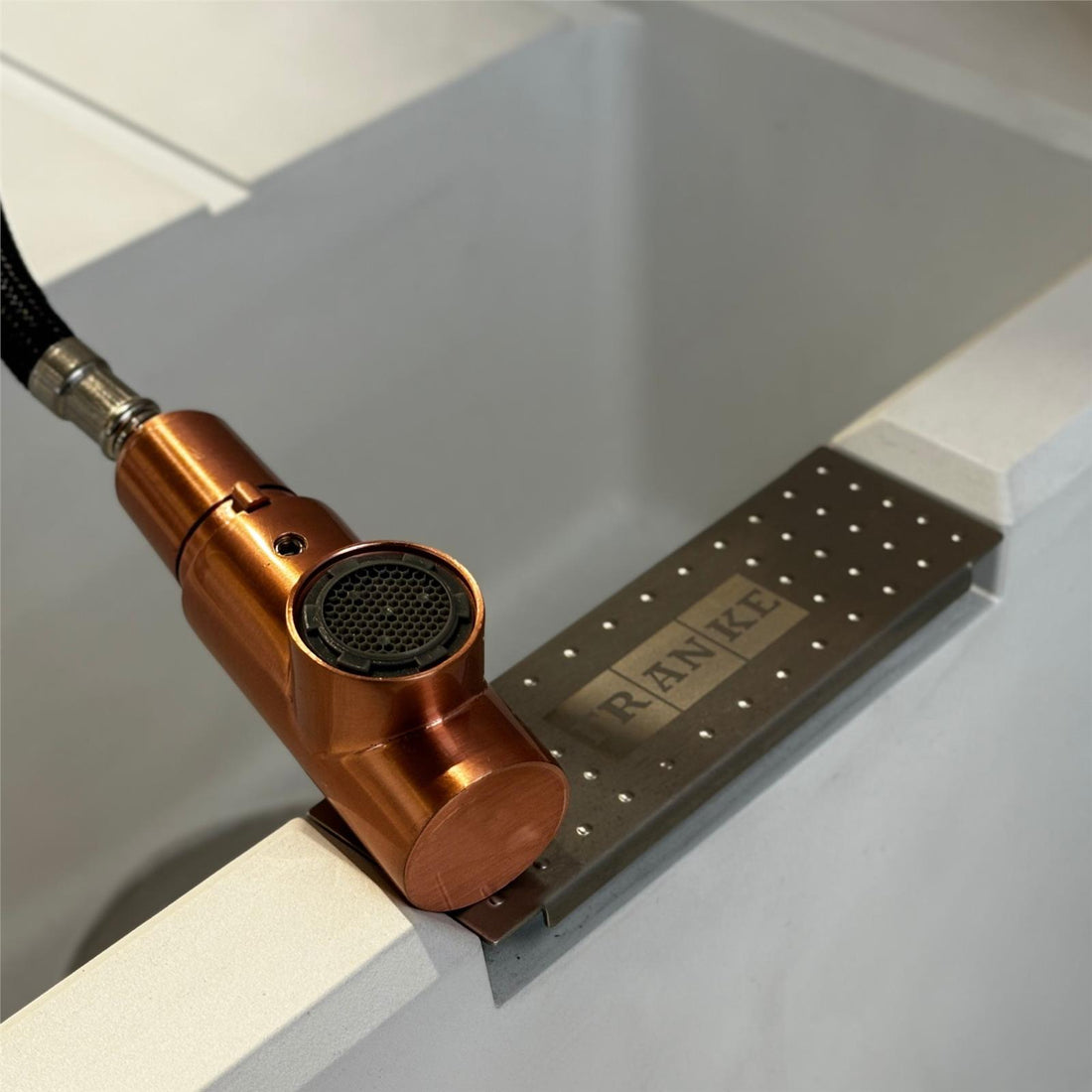 Liquida W15CP Single Lever Swivel Spout Pull Out Copper Kitchen Mixer Tap