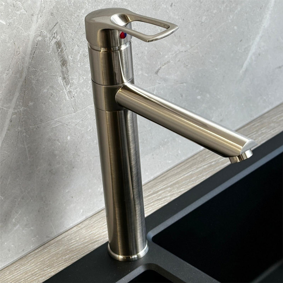 Liquida W16BN Single Lever 360 Degree Swivel Spout Brushed Nickel Kitchen Tap