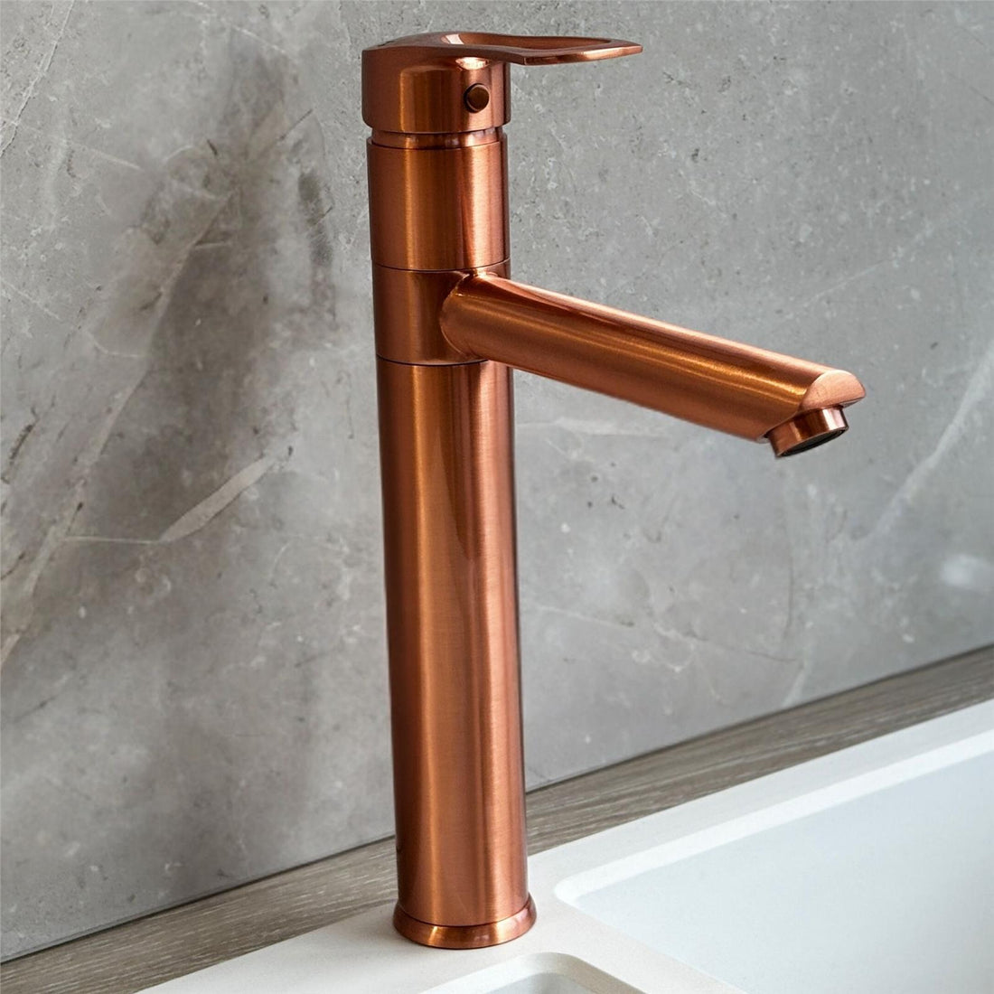 Liquida W16CP Single Lever 360 Degree Swivel Spout Copper Kitchen Tap