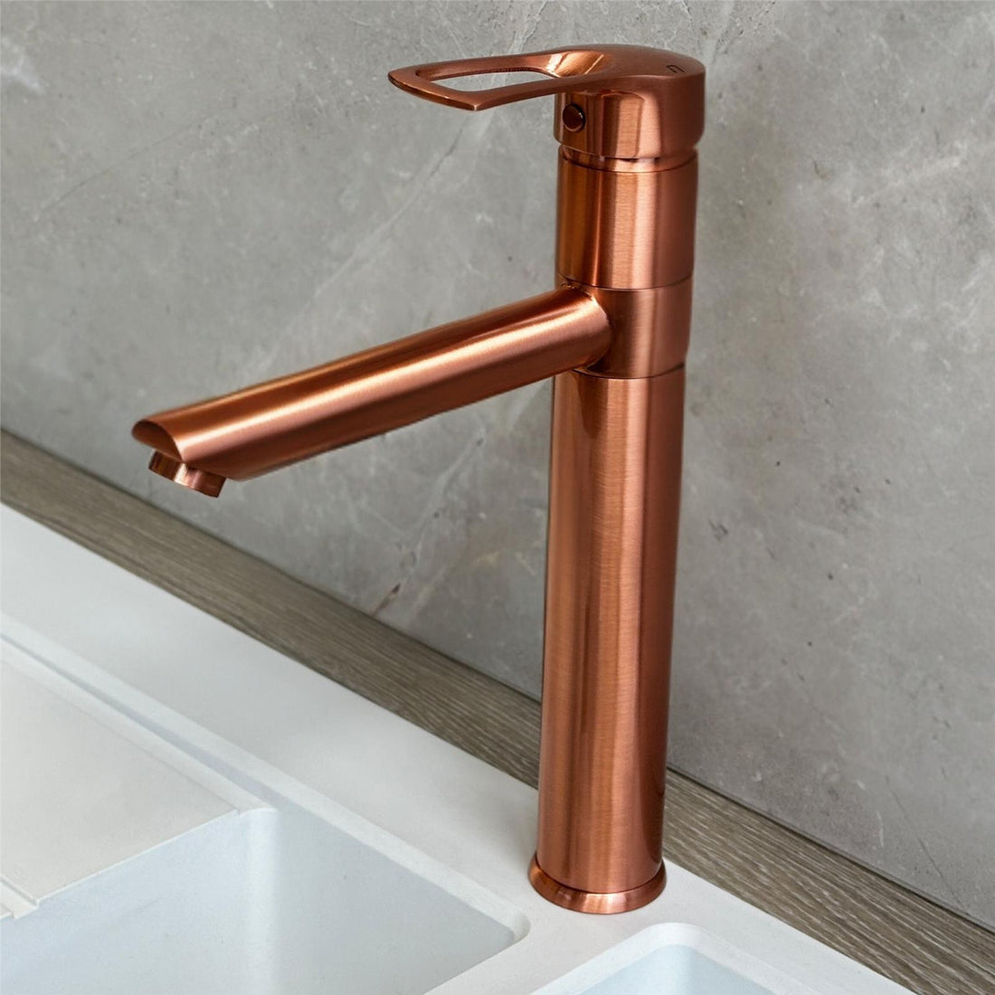 Liquida W16CP Single Lever 360 Degree Swivel Spout Copper Kitchen Tap