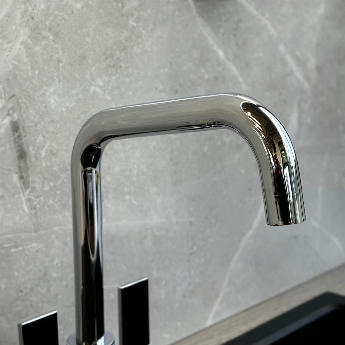 Liquida W18CH Twin Lever D Shape 360 Swivel Spout Chrome Kitchen Mixer Tap