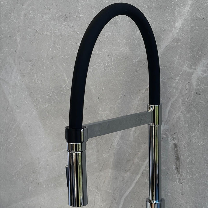 Liquida W24CH S shape Swan Neck 360 Degree Swivel Chrome Kitchen Tap