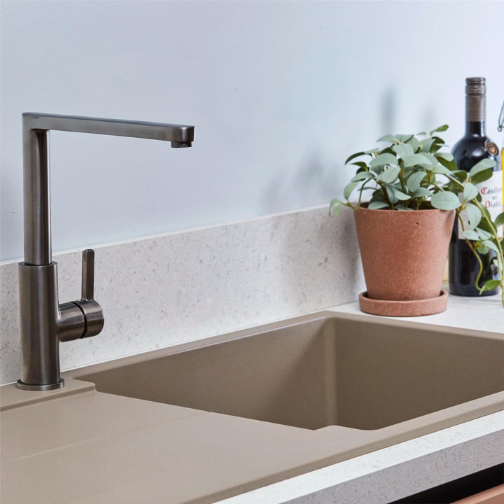 Liquida W25GM 360 Degree Swivel Spout Gun Metal Grey Kitchen Mixer Tap