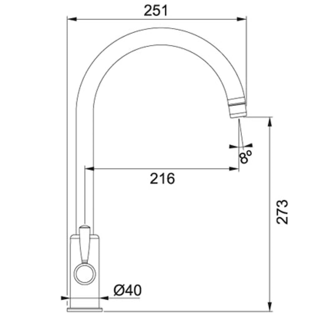 Franke Ascona Swan Neck Swivel Spout Mono Mixer Twin Lever Chrome Kitchen Tap