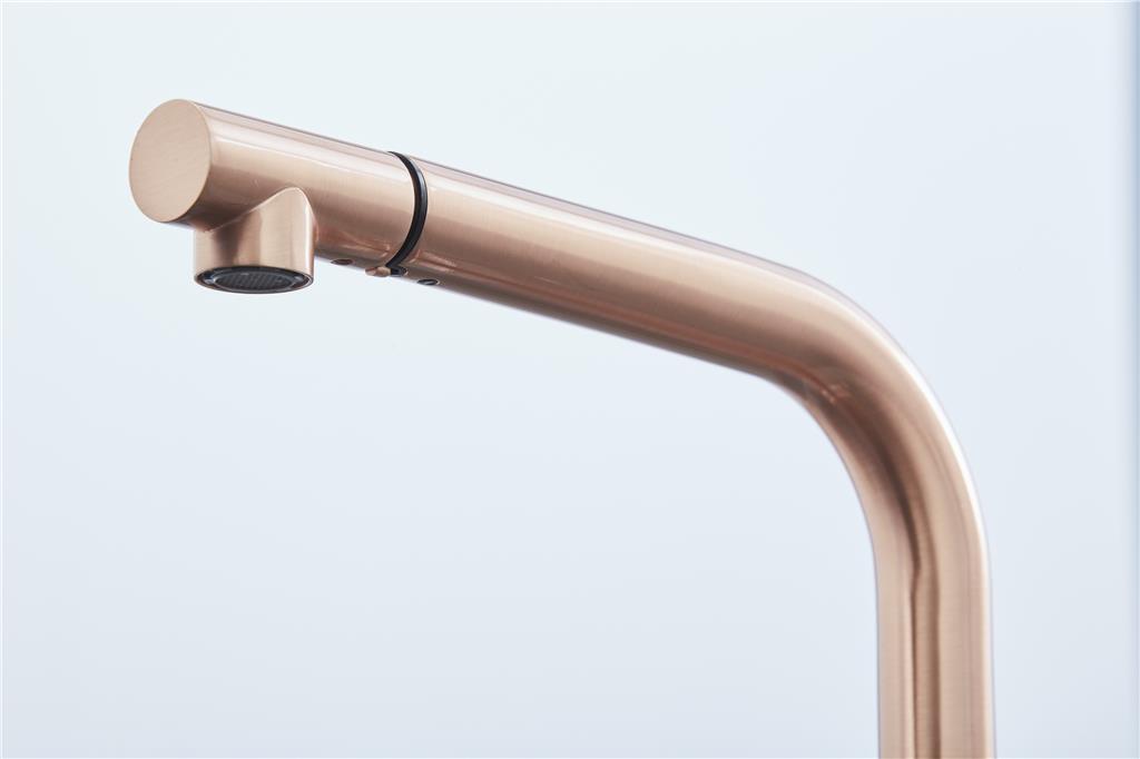 Liquida W15CP Single Lever Swivel Spout Pull Out Copper Kitchen Mixer Tap