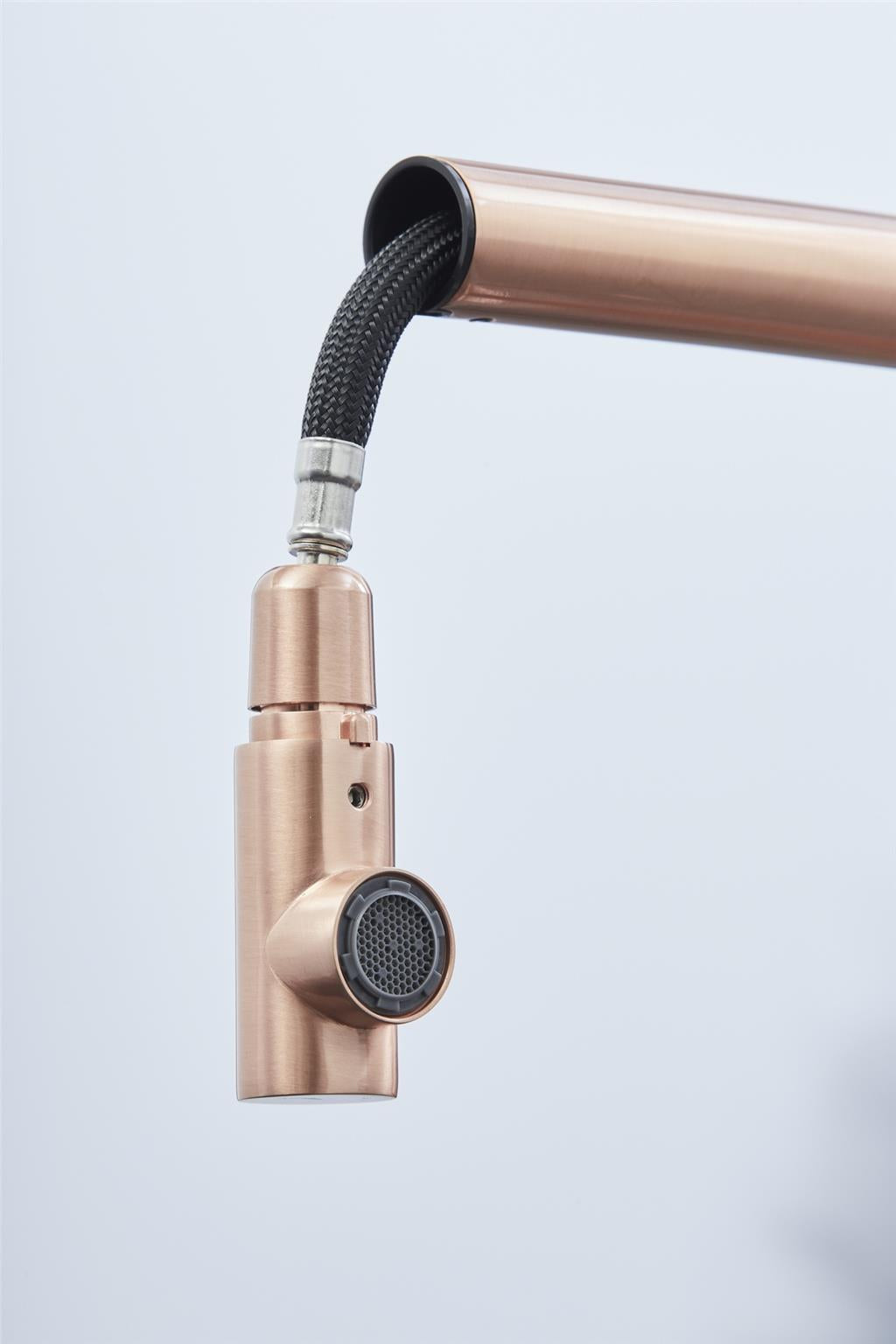 Liquida W15CP Single Lever Swivel Spout Pull Out Copper Kitchen Mixer Tap