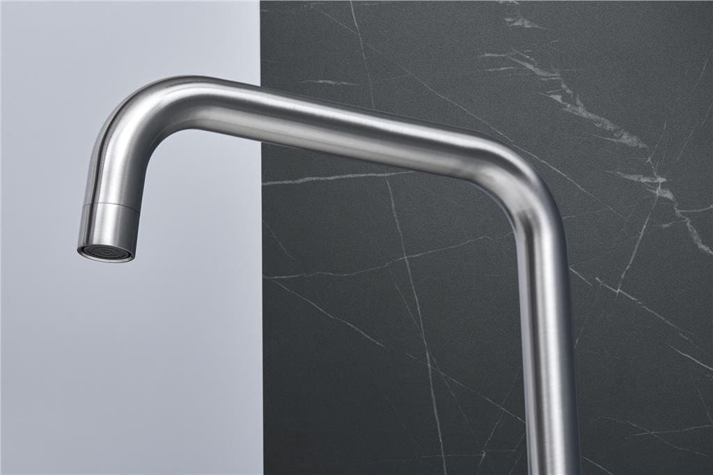 Liquida W10BN D-Shape Monobloc Single Lever Brushed Nickel Kitchen Mixer Tap