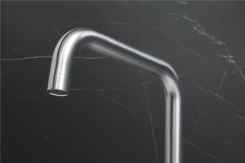 Liquida W10BN D-Shape Monobloc Single Lever Brushed Nickel Kitchen Mixer Tap