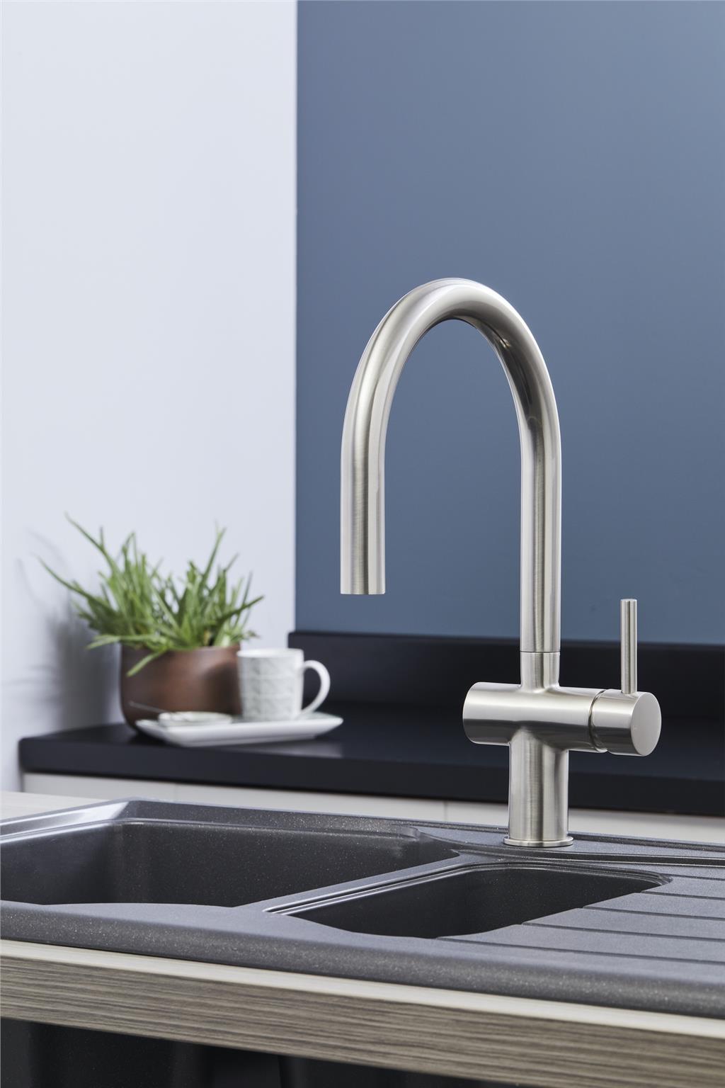 Liquida W19BN Single Lever Pull Out Head Brushed Nickel Kitchen Mixer Tap
