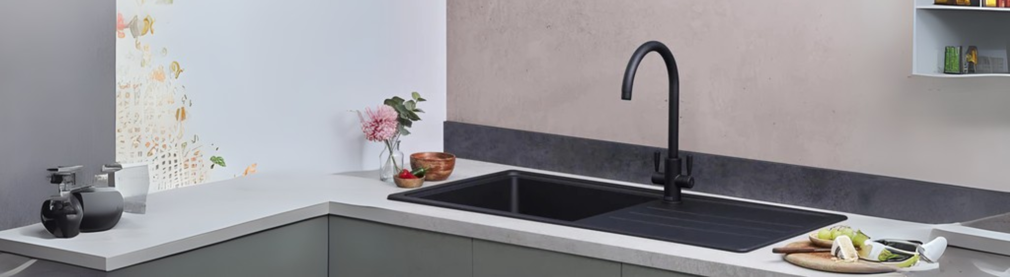 franke black kitchen taps