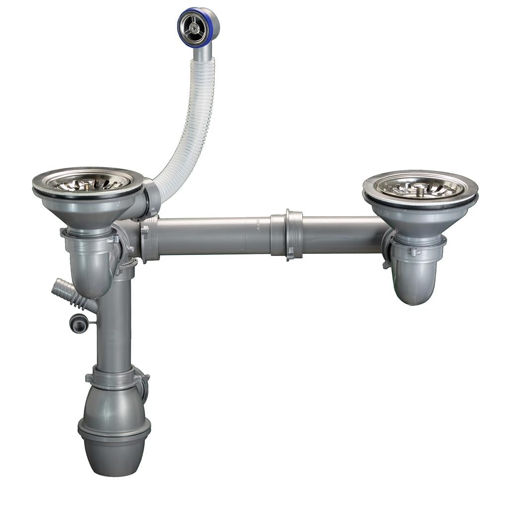 Liquida ZEN150WH 1.5 Bowl Composite Reversible White Kitchen Sink And Waste Kit