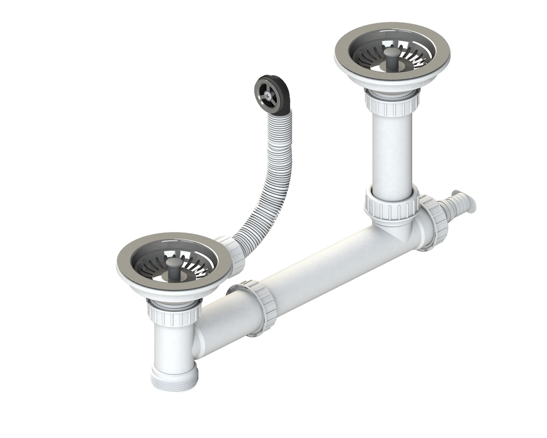 Liquida CU15WH 1.5 Bowl Composite Reversible Inset White Kitchen Sink With Waste